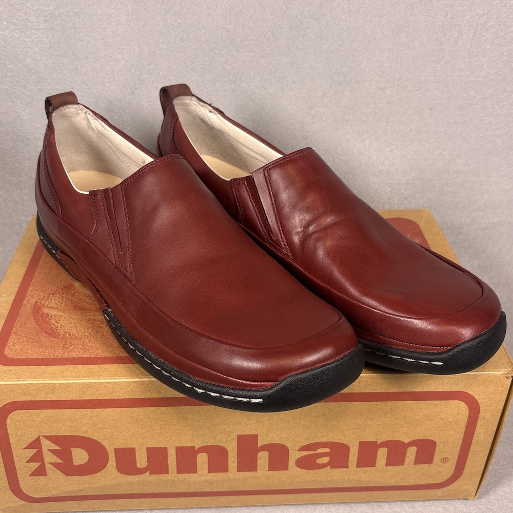Dunham Dover Slip-On Shoes Womens 12 Red Brown Leather Casual Loafers
